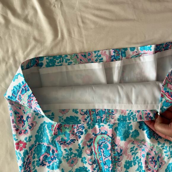 Talbots Sleeveless Blue Pink Fresco Paisley Sheath Dress Wmns 14 Preppy Coastal - Picture 5 of 10